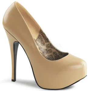 Beige Mat 14,5 cm Burlesque BORDELLO TEEZE-06 Escarpins Haut Talon
