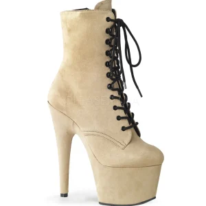 Beige Similicuir 18 cm ADORE-1020FS bottines femmes à lacets