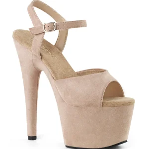 Beige Similicuir 18 cm ADORE-709FS sandales à talons aiguilles