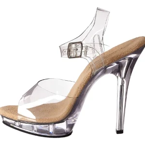 Beige Transparent 13 cm LIP-108 Plateforme Chaussures Talon Haut