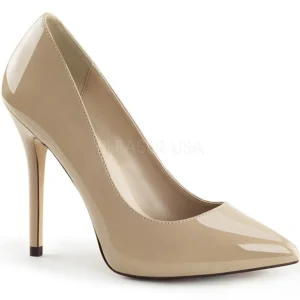 Beige Verni 13 cm AMUSE-20 escarpins à talon aiguille bout pointu