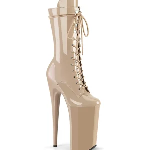 Beige Verni 25,5 cm BEYOND-1050 talons très hauts - bottines plateforme extrême