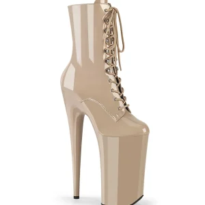 Beige Verni 25,5 cm BEYOND-1020 talons très hauts - bottines plateforme extrême