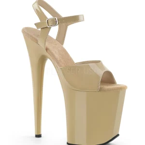 Beige Verni 20 cm Pleaser FLAMINGO-809 Talons Hauts Plateforme