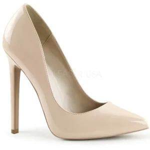Beige Verni 13 cm SEXY-20 escarpins à talon aiguille bout pointu