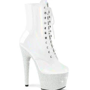 BEJ-1020-7 - 18 cm bottine talon haut femme pleaser strass blanc
