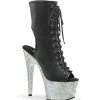 BEJ-1016-7 - 18 cm bottine talon haut femme pleaser strass noir