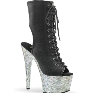 BEJ-1016-7 - 18 cm bottine talon haut femme pleaser strass noir
