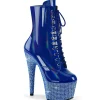 BEJ-1020-7 - 18 cm bottine talon haut femme pleaser strass bleu