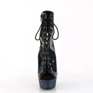 BEJ-1016-6 - 18 cm bottine talon haut femme pleaser strass noir