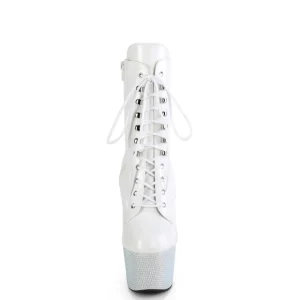 BEJ-1020-7 - 18 cm bottine talon haut femme pleaser strass blanc