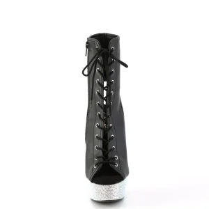 BEJ-1016-6 - 18 cm bottine talon haut femme pleaser strass argent
