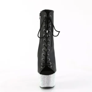 BEJ-1016-7 - 18 cm bottine talon haut femme pleaser strass noir