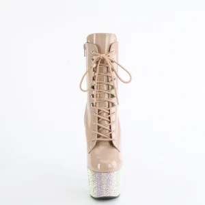 BEJ-1020-7 - 18 cm bottine talon haut femme pleaser strass beige