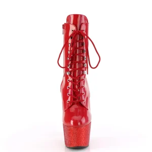 BEJ-1020-7 - 18 cm bottine talon haut femme pleaser strass rouge