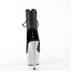 BEJ-1016-7 - 18 cm bottine talon haut femme pleaser strass noir