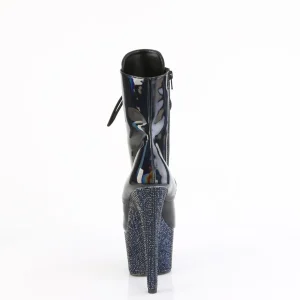 BEJ-1020-7 - 18 cm bottine talon haut femme pleaser strass noir