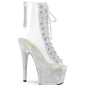 BEJ-1016C-2-7 - 18 cm bottine talon haut femme pleaser strass transparentes