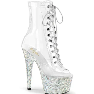 BEJ-1021C-7 - 18 cm bottine talon haut femme pleaser strass transparentes