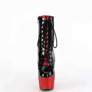 BEJ-1020FH-7 - 18 cm bottine talon haut femme pleaser strass noir rouge