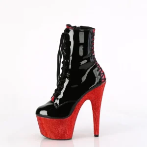 BEJ-1020FH-7 - 18 cm bottine talon haut femme pleaser strass noir rouge
