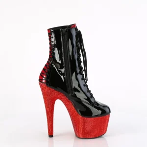 BEJ-1020FH-7 - 18 cm bottine talon haut femme pleaser strass noir rouge