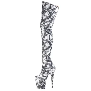 Billets d'un dollar 20 cm FLAMINGO-3000DP bottes overknee plateforme de pole dance
