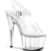 Blanc 18 cm ADORE-708 Plexi Plateforme Haut Talon