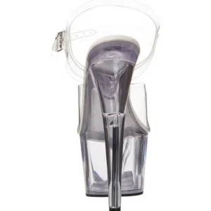 Blanc 18 cm ADORE-708 Plexi Plateforme Haut Talon