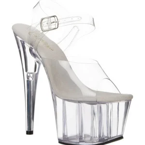 Blanc 18 cm ADORE-708 Plexi Plateforme Haut Talon