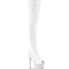 Blanc 18 cm BEJ-3011-7 Hologramme bottes overknee plateforme pole dance