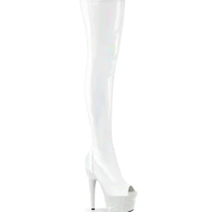 Blanc 18 cm BEJ-3011-7 Hologramme bottes overknee plateforme pole dance