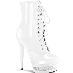 Blanc 15,5 cm BLONDIE-R-1020 bottines à plateforme lacets talon en verni