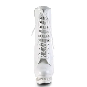 Blanc 15,5 cm BLONDIE-R-1020 bottines à plateforme lacets talon en verni