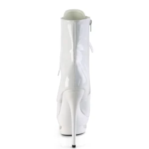 Blanc 15,5 cm BLONDIE-R-1020 bottines à plateforme lacets talon en verni