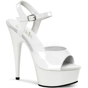 Blanc 15 cm DELIGHT-609 talons hauts pleaser plateforme