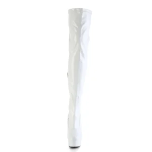 Blanc 15 cm DELIGHT-3000HWR Hologramme bottes overknee plateforme de pole dance
