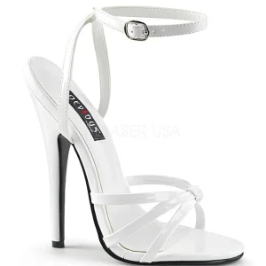 Blanc 15 cm Devious DOMINA-108 sandales à talons aiguilles