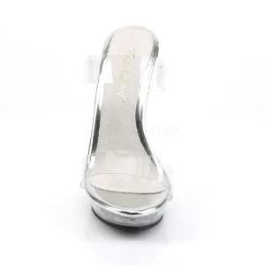Blanc 13 cm Fabulicious LIP-102-1 Plateforme Mules Hautes