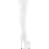 Blanc 20 cm FLAMINGO-3000HWR Hologramme bottes overknee plateforme de pole dance