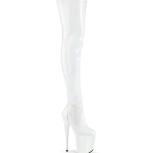 Blanc 20 cm FLAMINGO-3000HWR Hologramme bottes overknee plateforme de pole dance