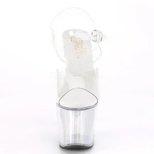 Blanc 18 cm FLASH-708SCH sandales poledance plateforme lumineuses LED