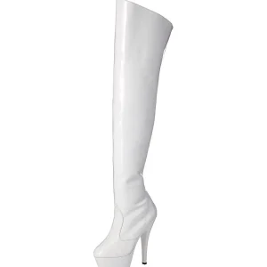 Blanc 15 cm KISS-3010 Cuissardes Bottes Plateforme
