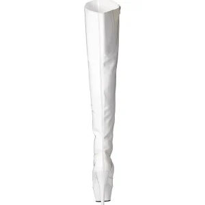 Blanc 15 cm KISS-3010 Cuissardes Bottes Plateforme