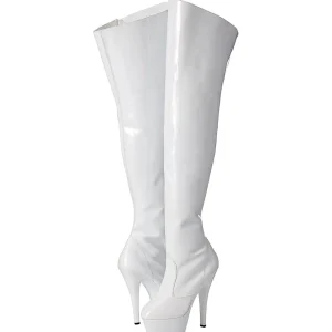 Blanc 15 cm KISS-3010 Cuissardes Bottes Plateforme