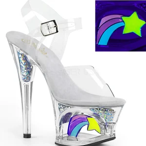 Blanc 18 cm MOON-708RSS Neon talons avec plateforme
