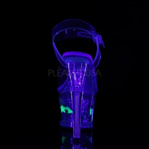 Blanc 18 cm MOON-708RSS Neon talons avec plateforme