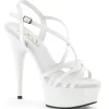 Blanc 15 cm Pleaser DELIGHT-613 Sandales femme à talon