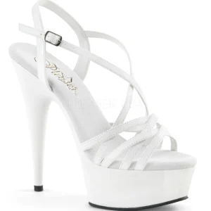 Blanc 15 cm Pleaser DELIGHT-613 Sandales femme à talon