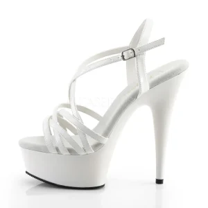 Blanc 15 cm Pleaser DELIGHT-613 Sandales femme à talon